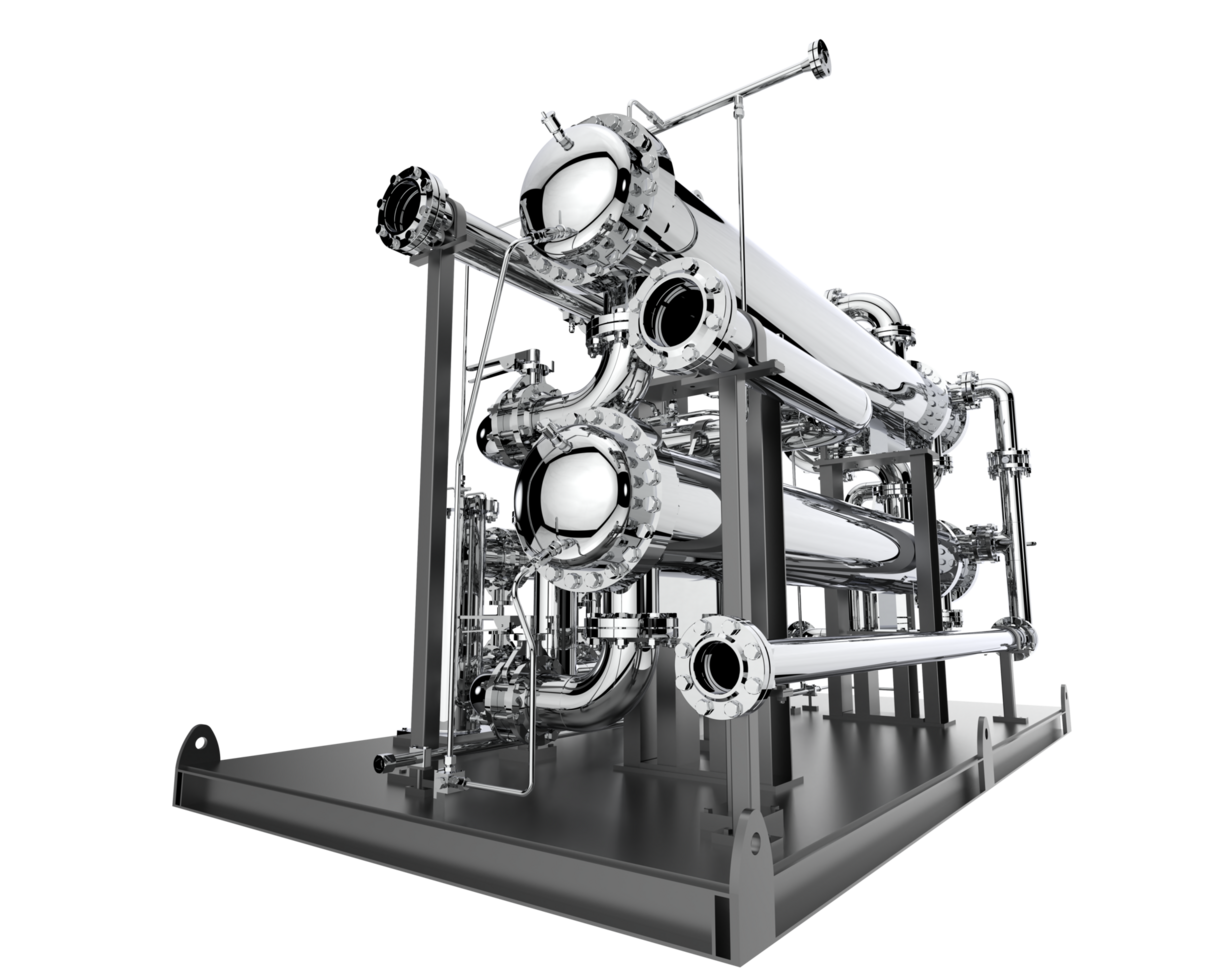 A large industrial machine with pipes and valves png