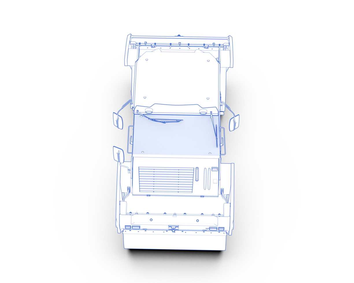 A drawing of a truck with its top open png