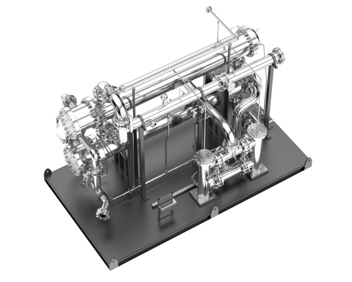 A 3d model of a steam engine on a black surface png