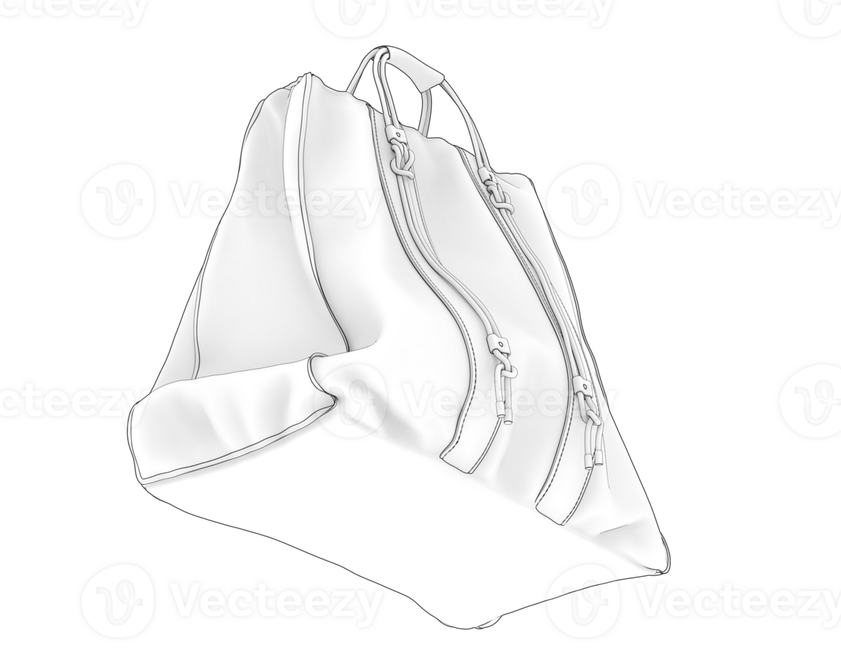 A white bag with handles on it png