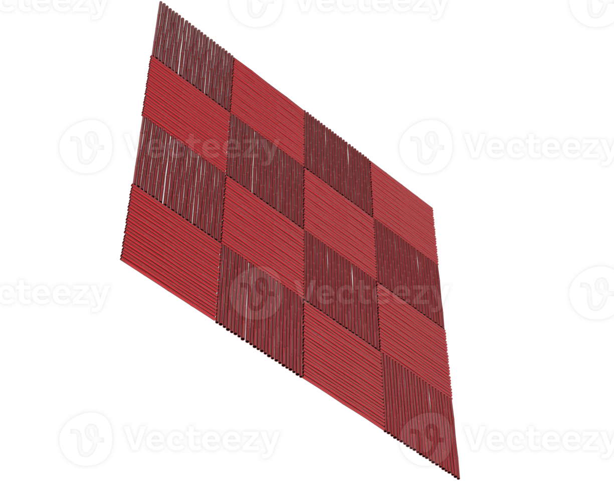 A red and black checkered tile on a black background png
