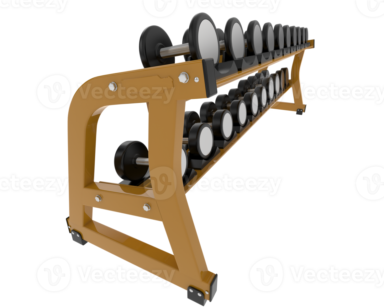 A rack with weights on it in front of a black background png