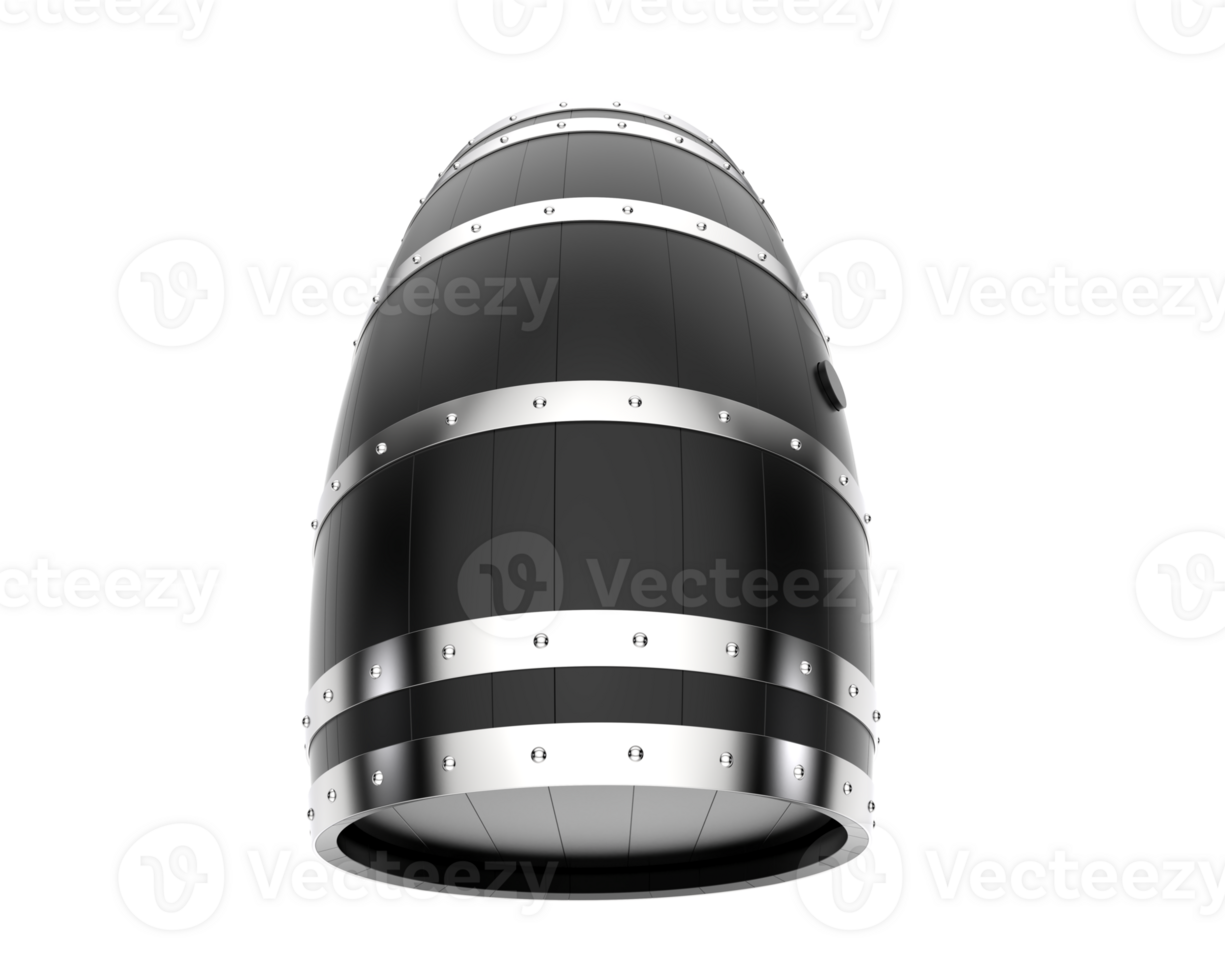A black and white barrel with a silver trim png