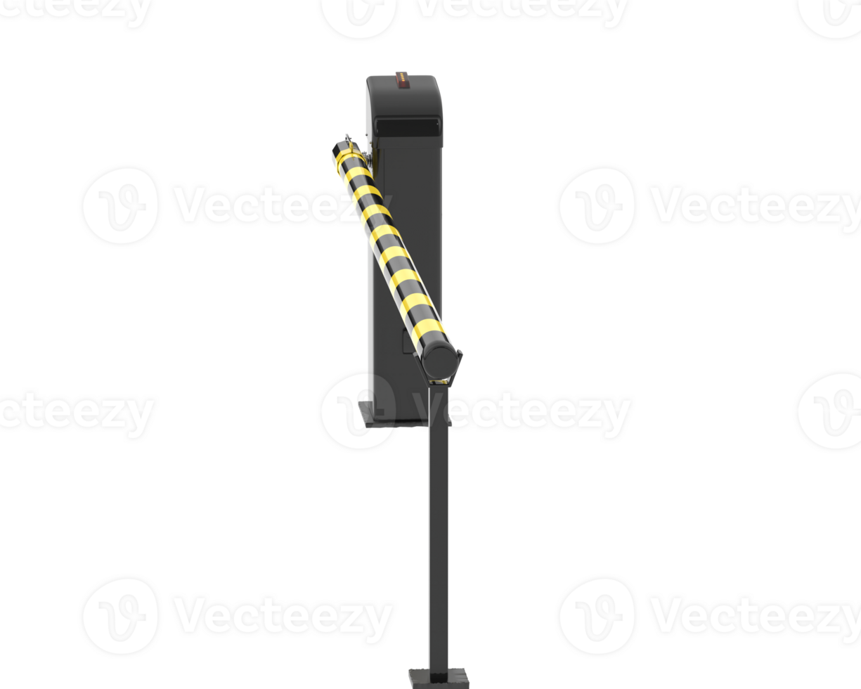 A black and yellow striped barrier with a black pole png