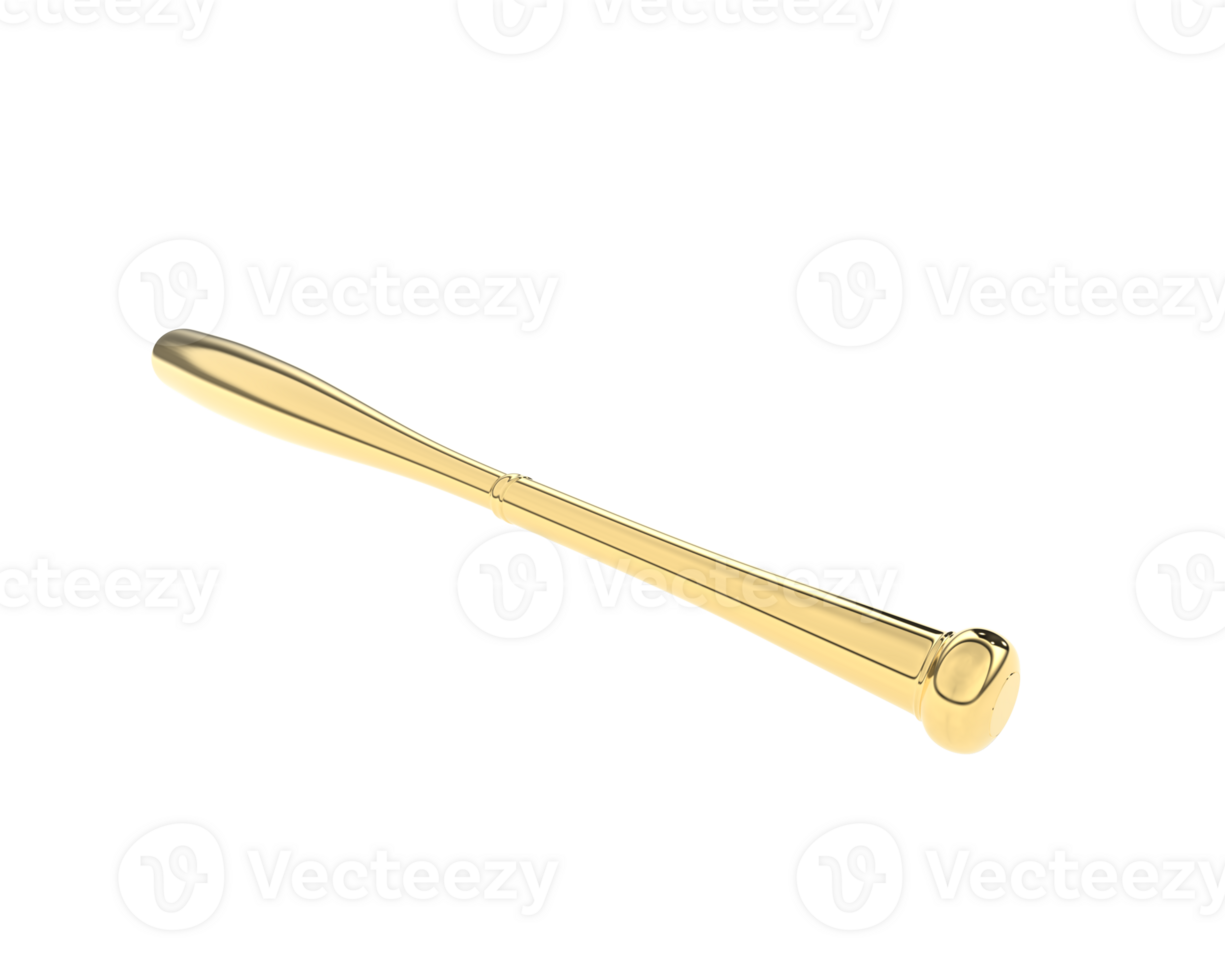 A gold baseball bat with a handle on a black background png