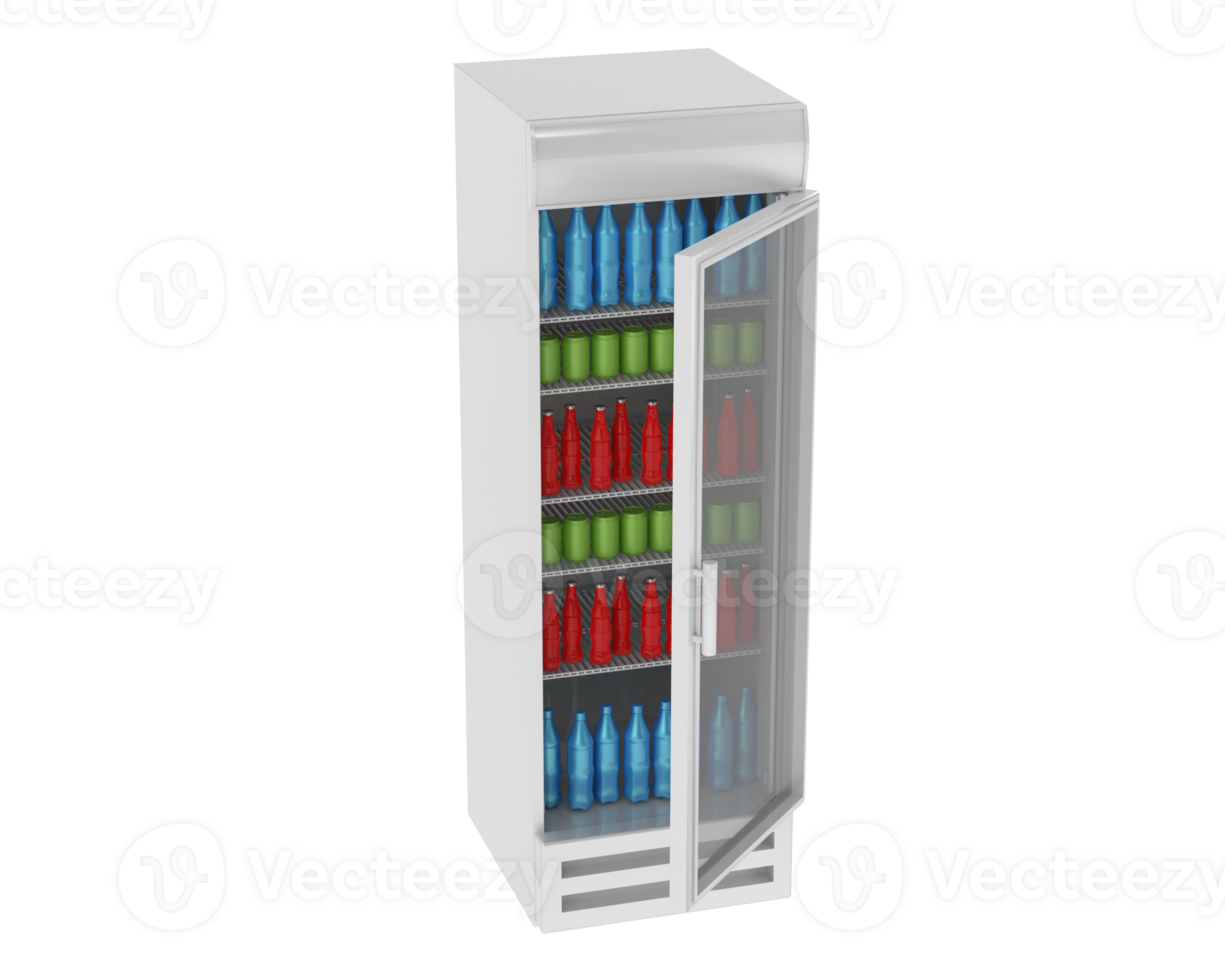A white refrigerator with a door open to the left png