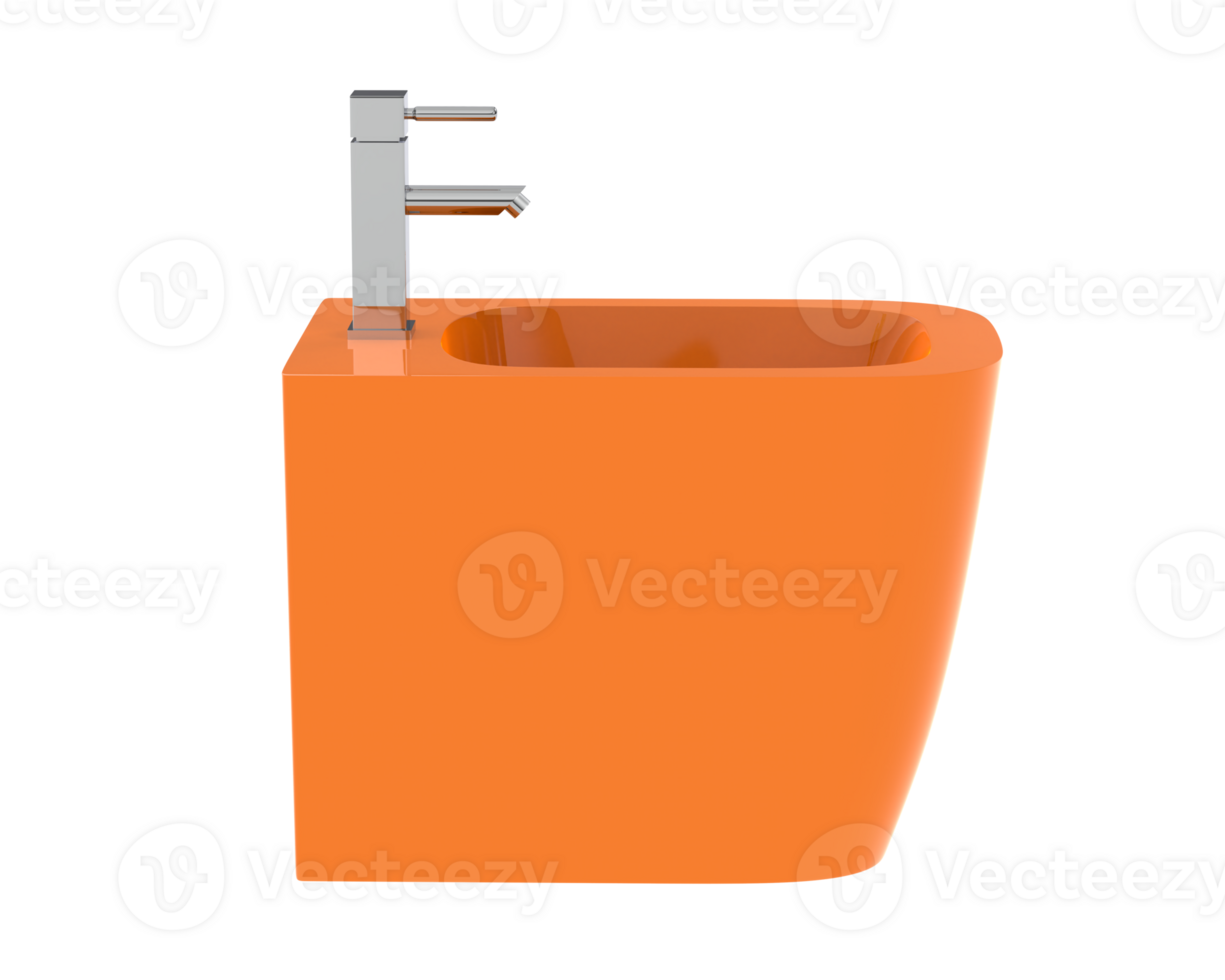 A modern bathroom sink with an orange color png