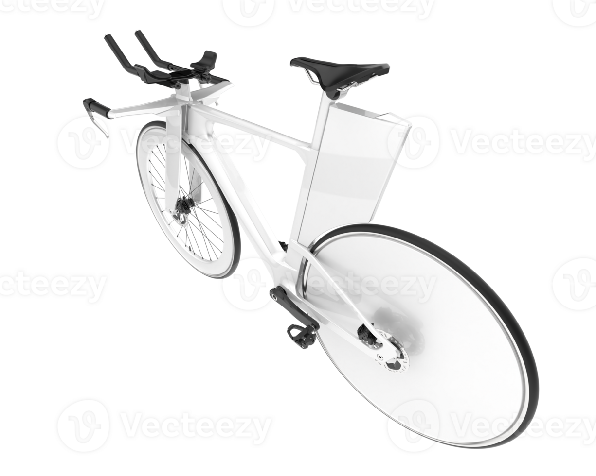 A white bicycle is shown on a black background png