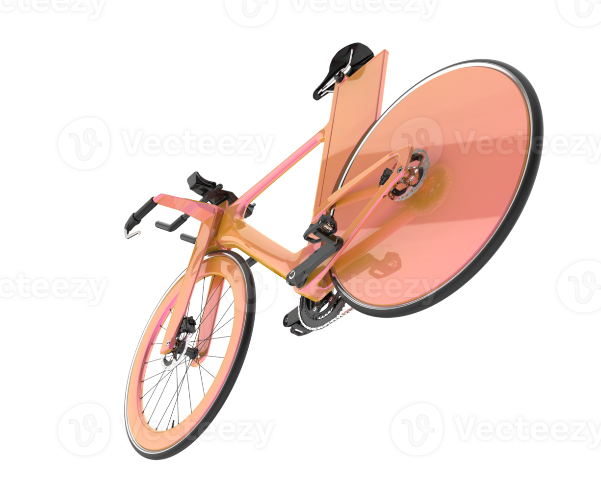 A bicycle with a pink wheel on a black background png