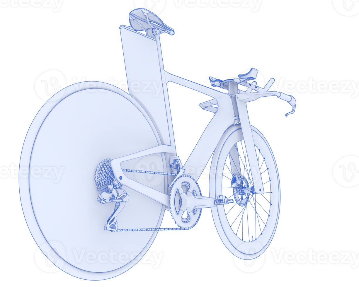 A bicycle is shown in blue and white png