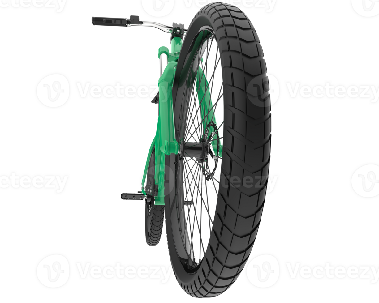 A green bicycle with a black background png