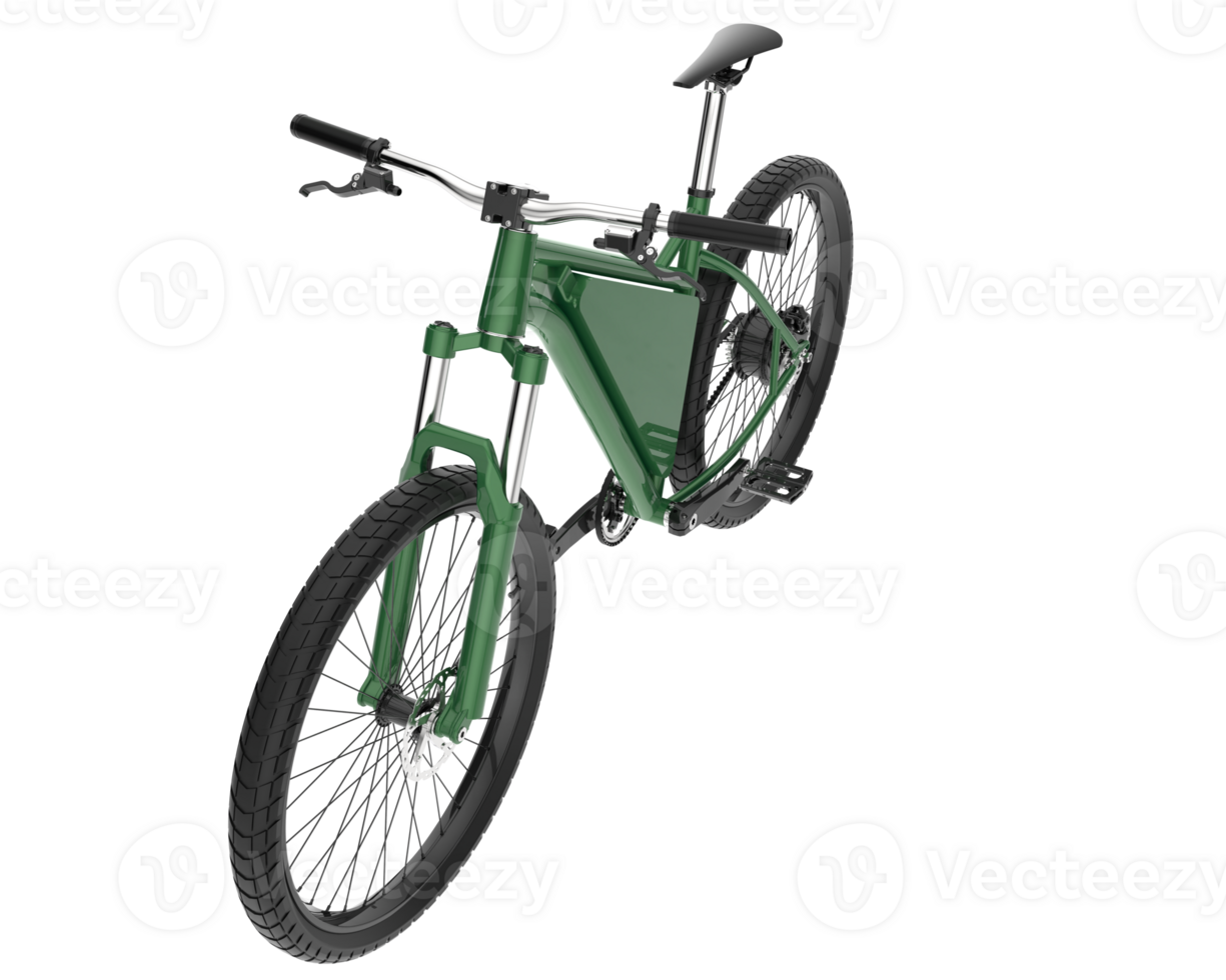 A green bicycle is shown against a black background png