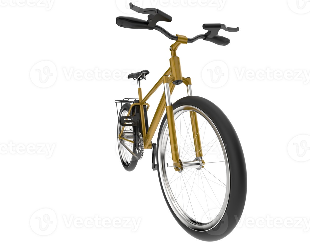 A golden bicycle is shown against a black background png