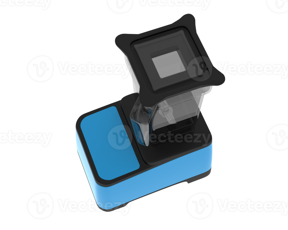 A blue and black camera with a lens png