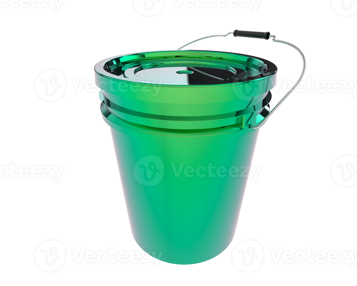 A green bucket with a handle on a black background png