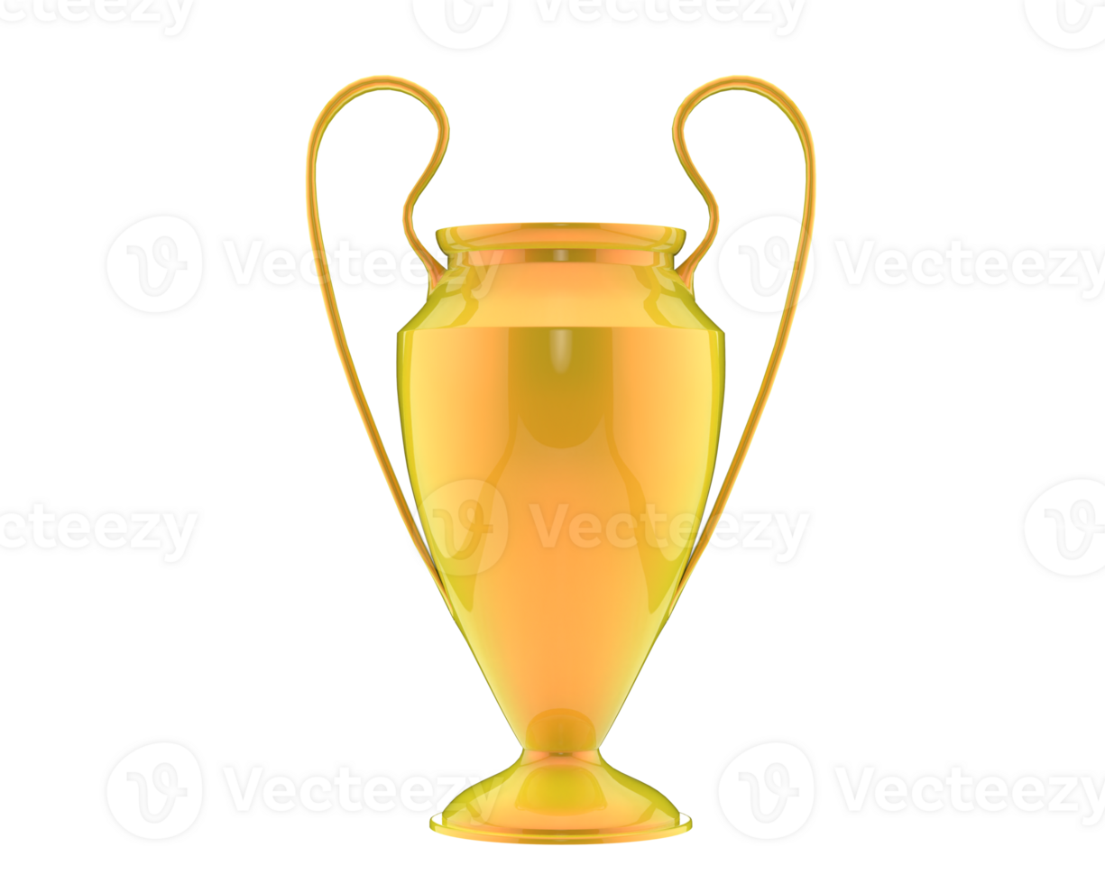 A golden trophy is shown on a black background png