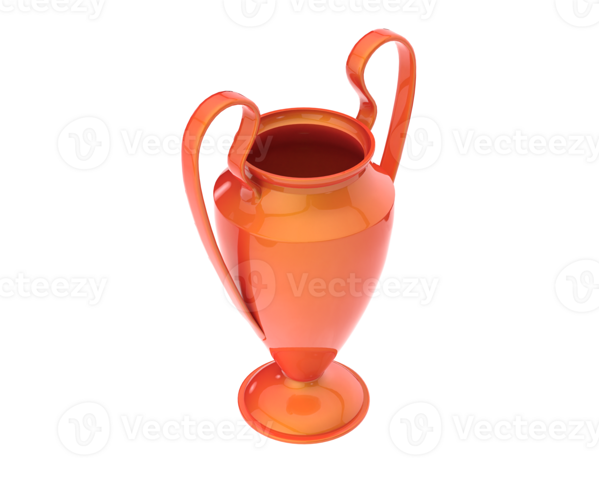 A large orange vase with two handles png