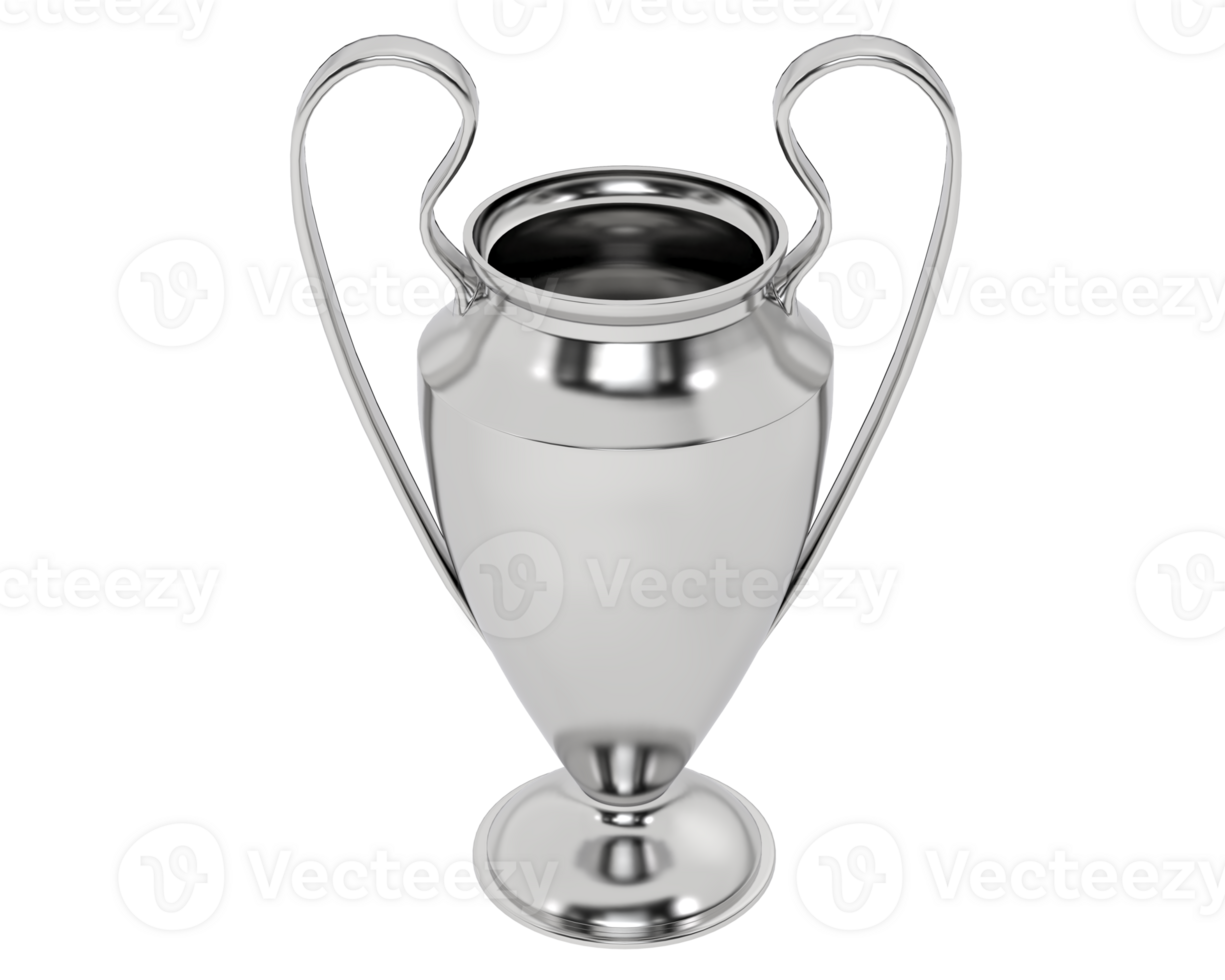 A silver trophy on a black background png