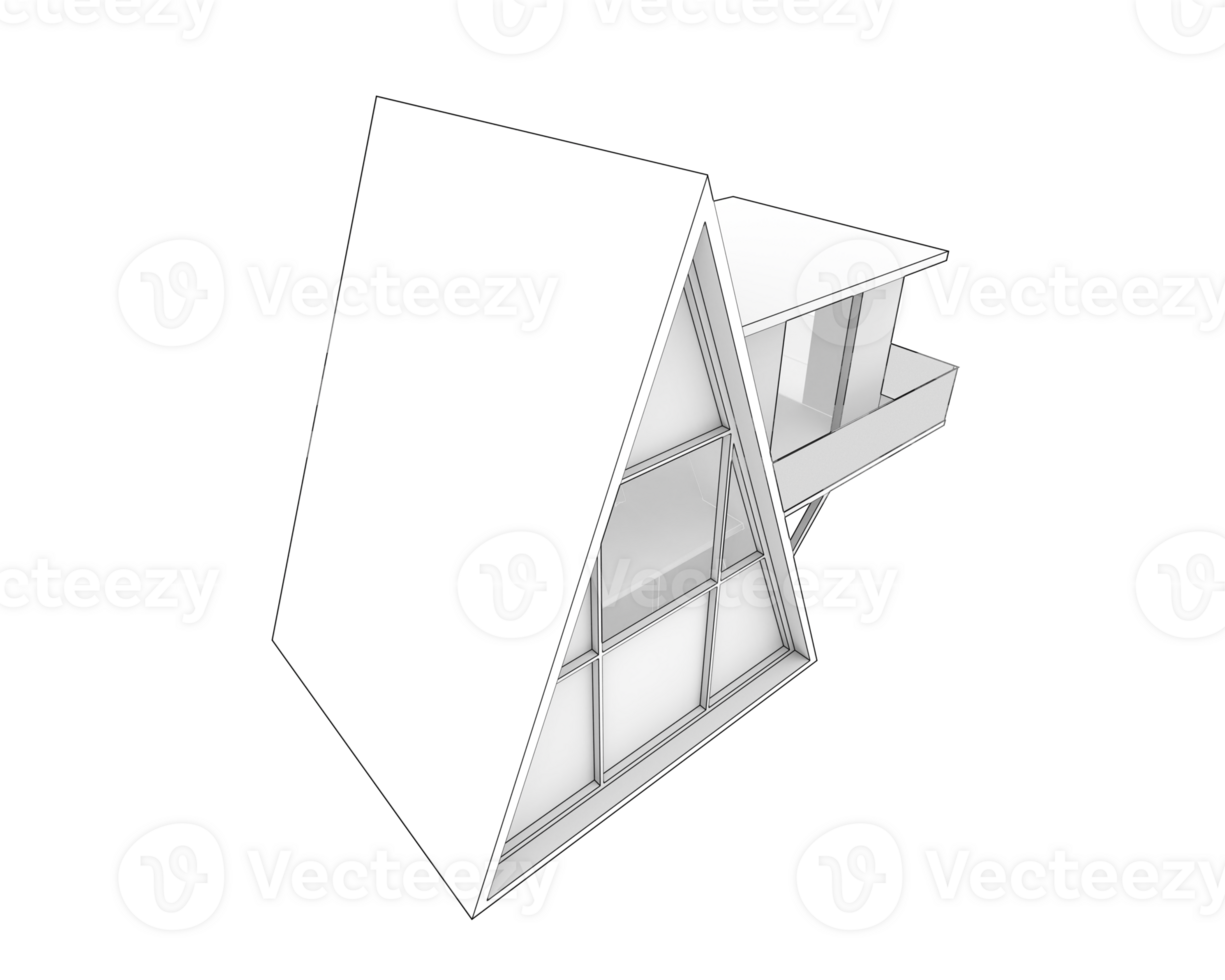 A frame house with a triangular roof and a window png