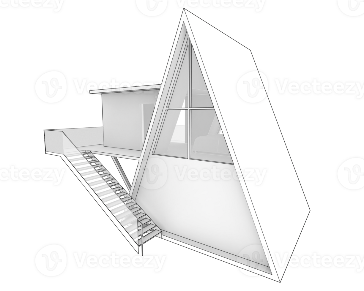 A frame house with stairs and a ladder png