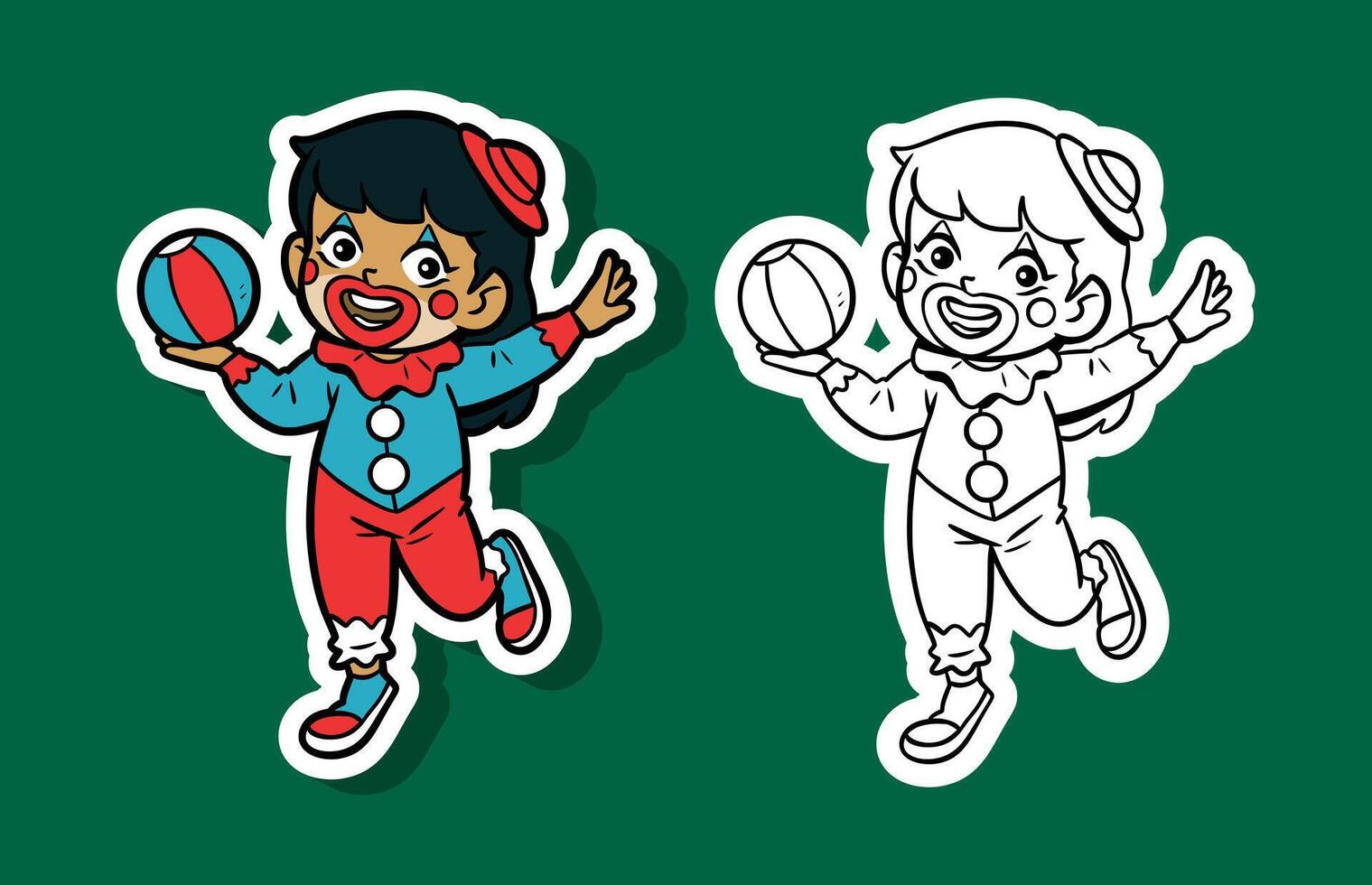 Cheerful Clown Child Juggling a Ball vector