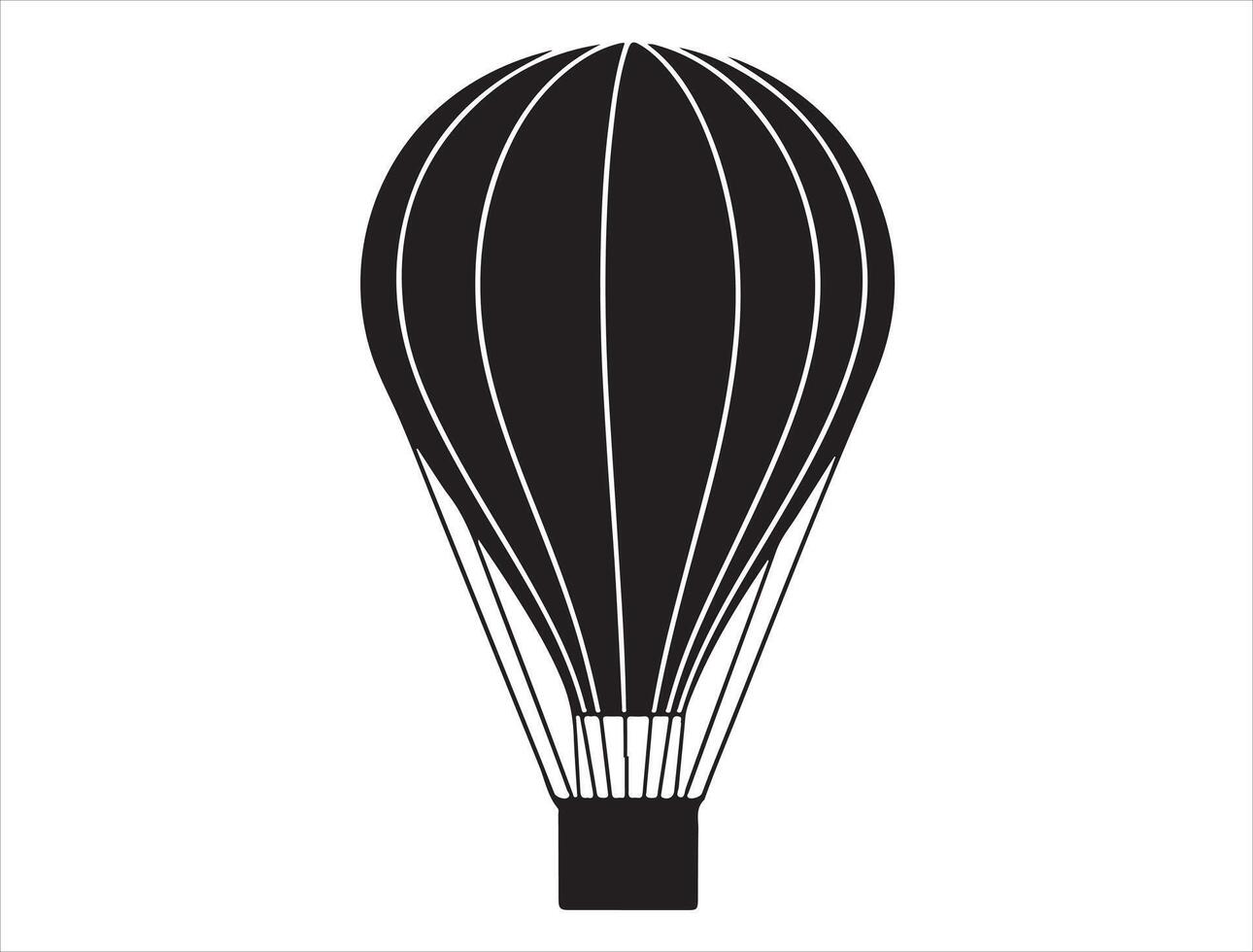 A black and white hot air balloon on a white background vector
