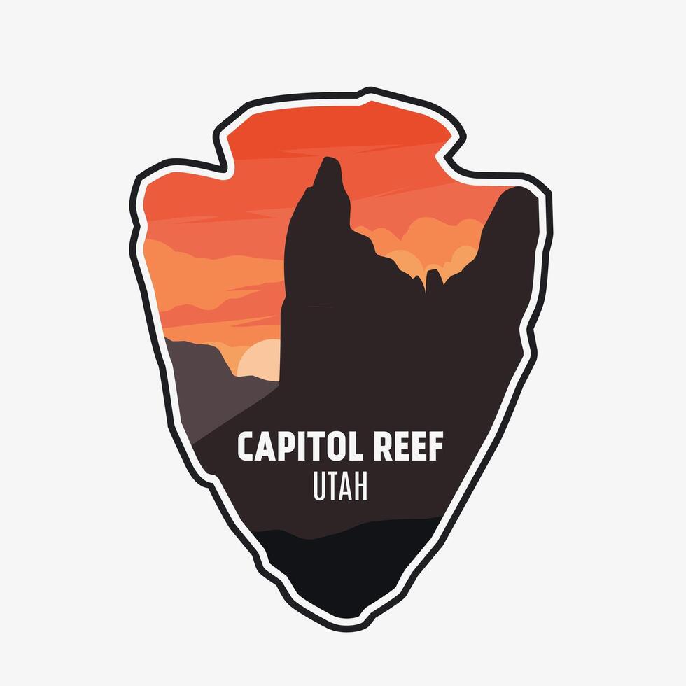 Sunset of Capitol Reef, Utah, Perfect for Print, Apparel, etc vector