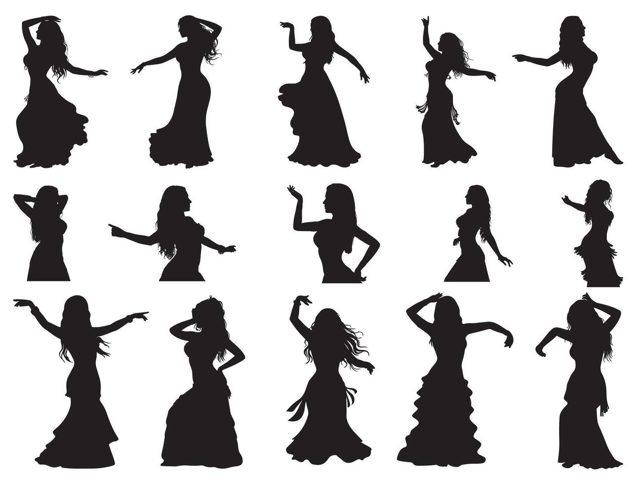 Belly Dancer Silhouette white background vector