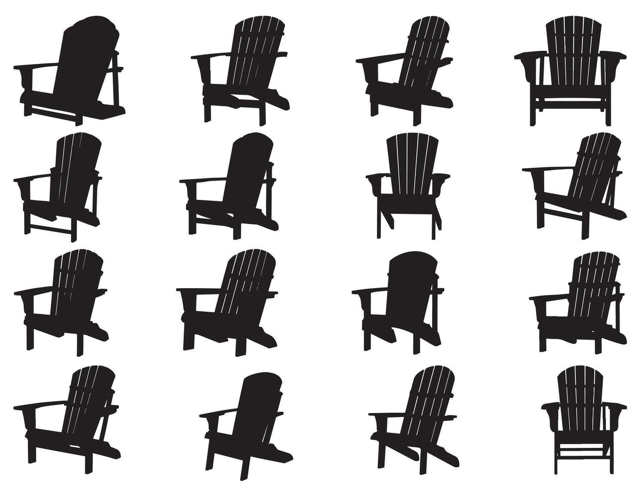 Adirondack chairs silhouette vector