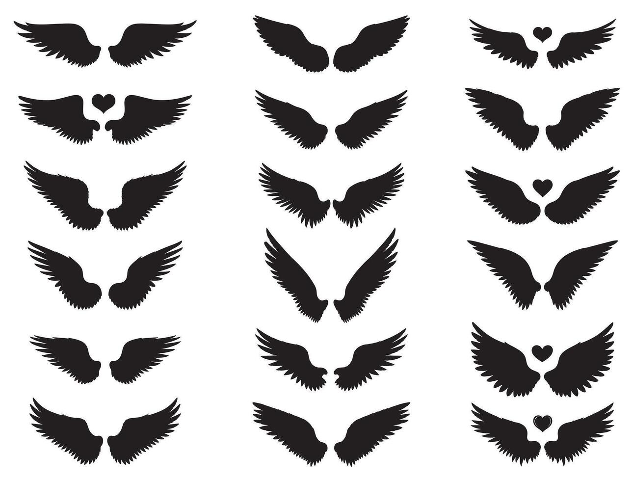 Angel Wings Silhouette vector