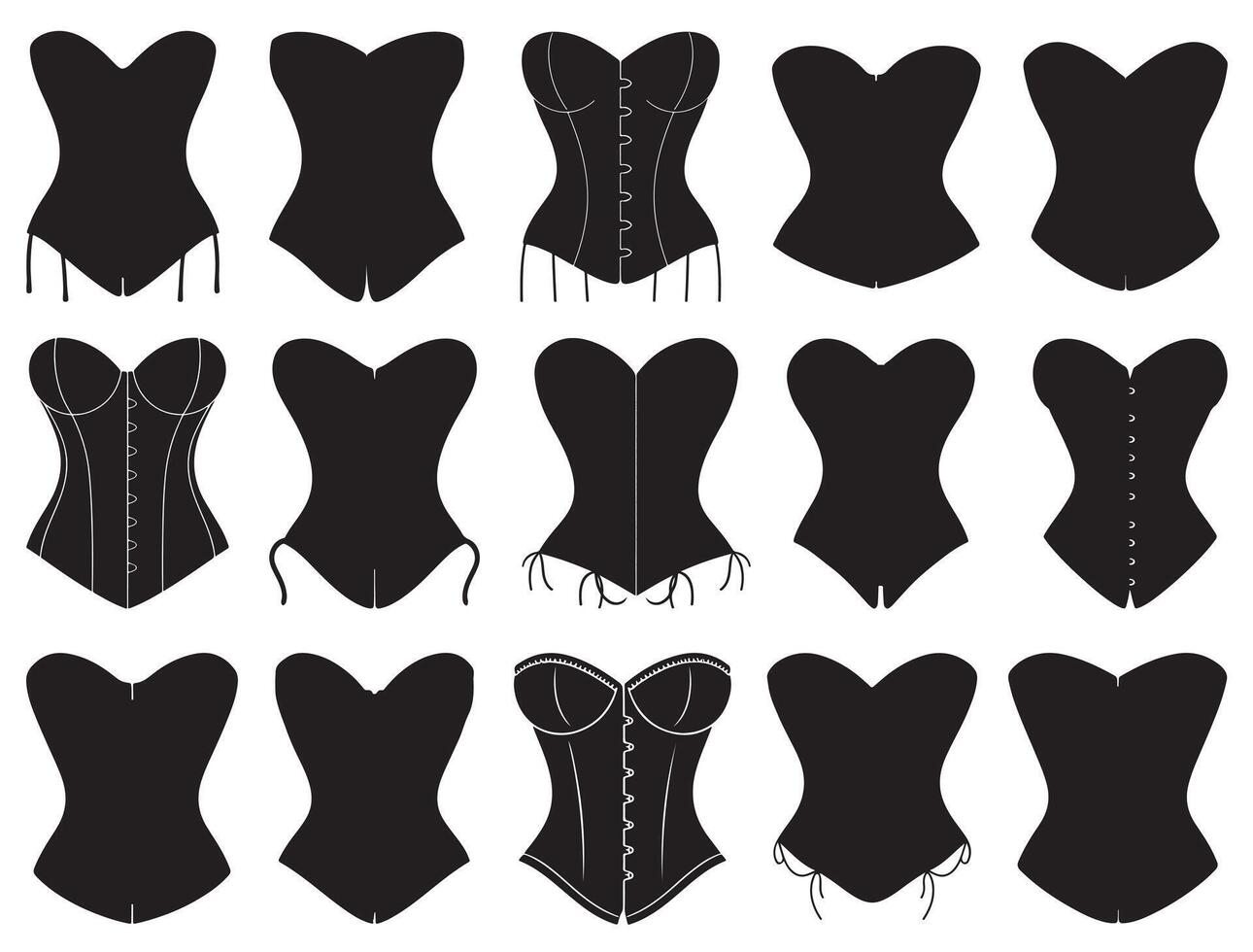 Corset Silhouette white background vector