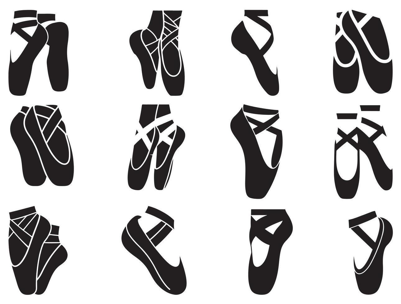 Ballet Slippers Silhouette vector