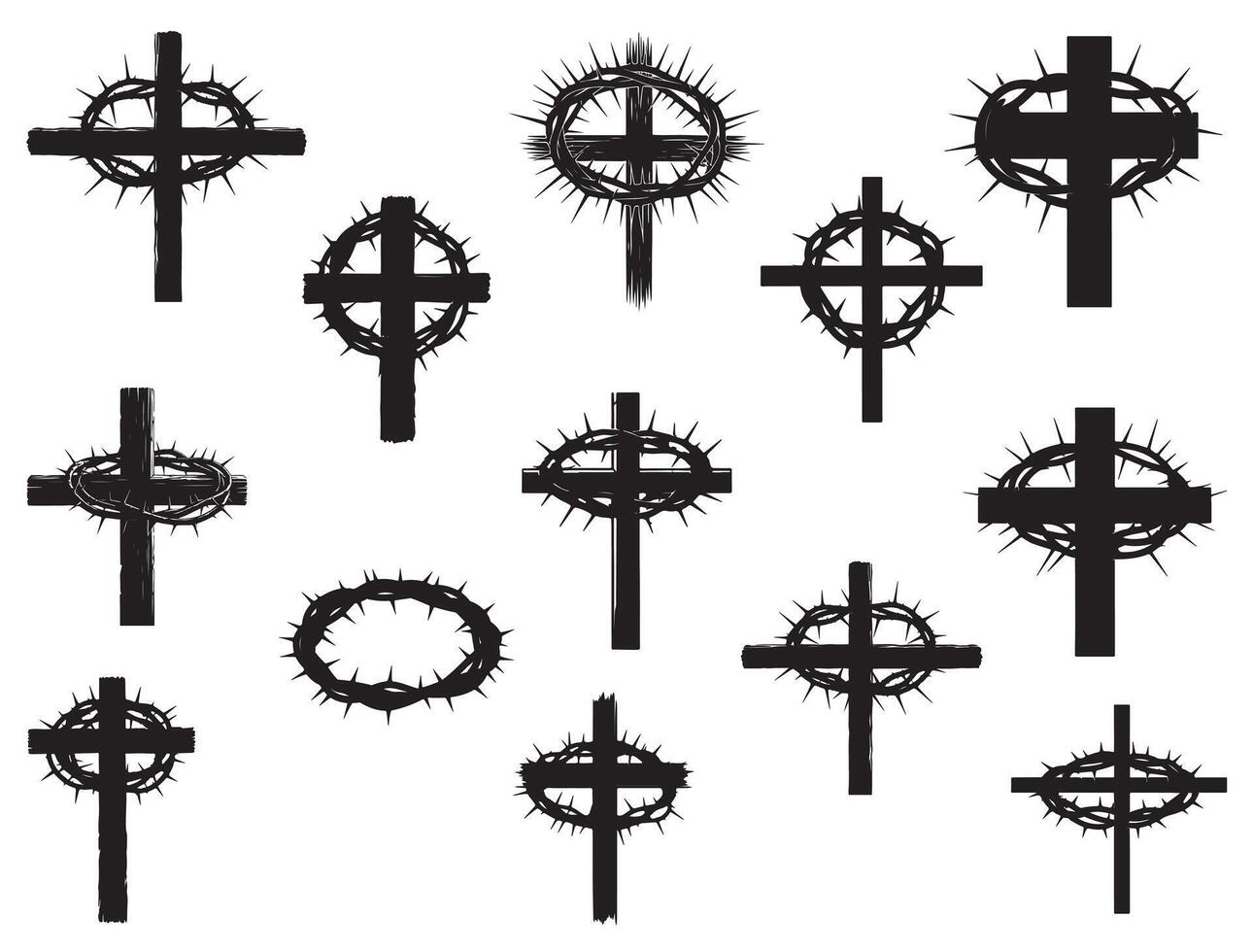 Crown of Thorn Silhouette vector