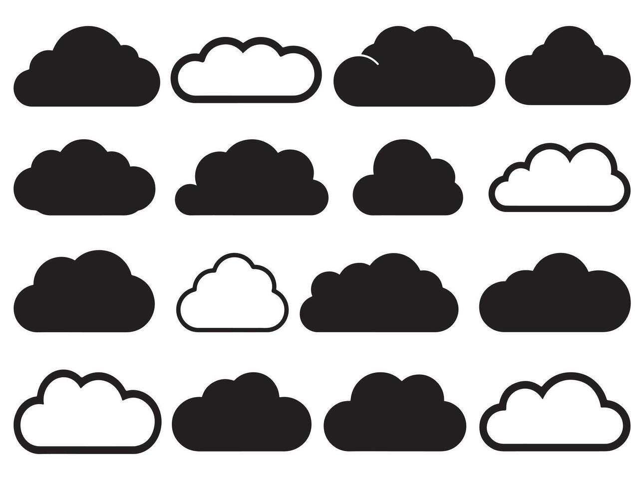 Clouds silhouette white background vector