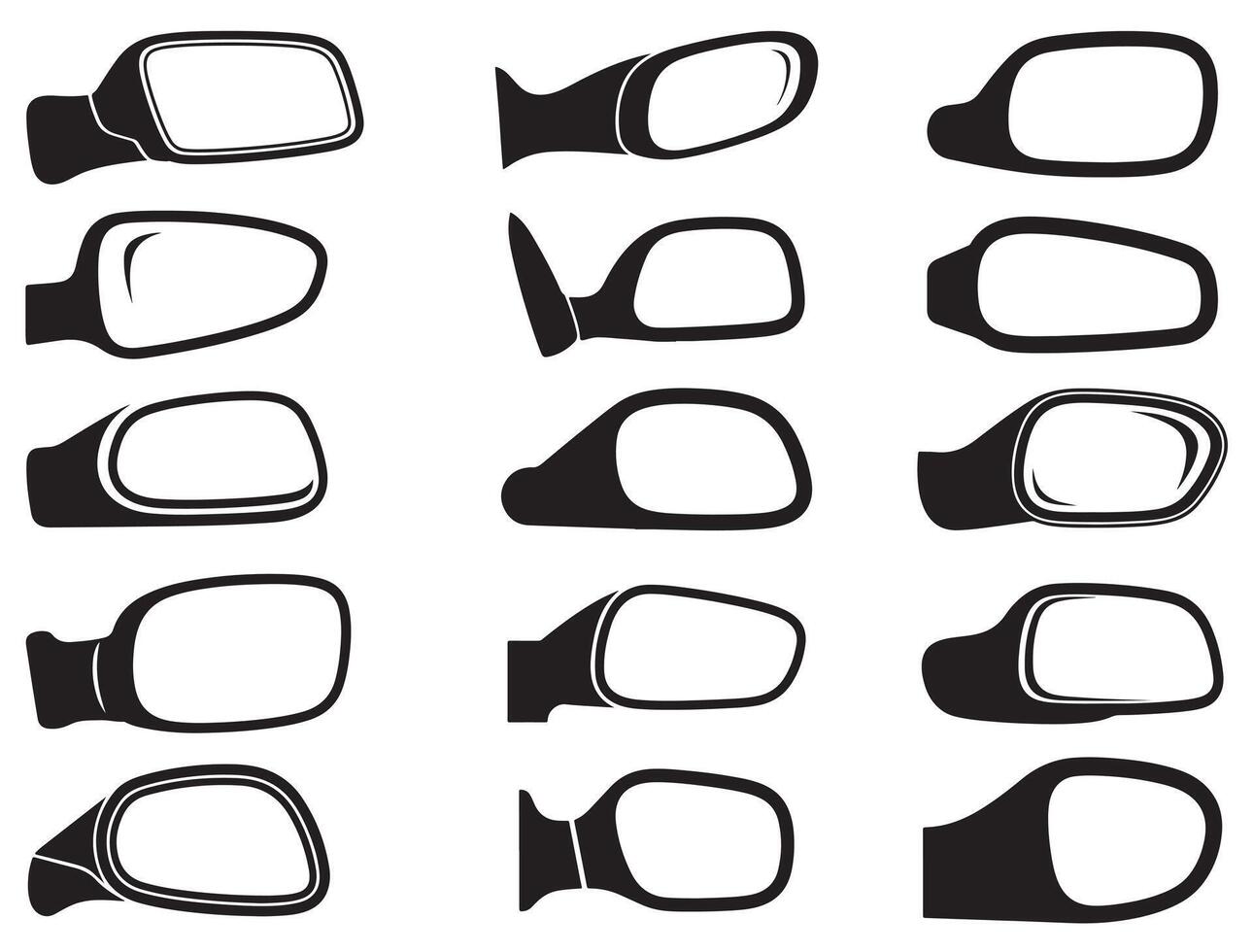 Car Mirror silhouette white background vector