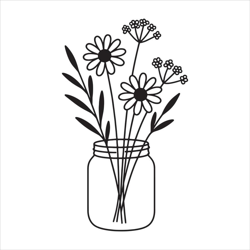 Floral Monogram in Jar vector