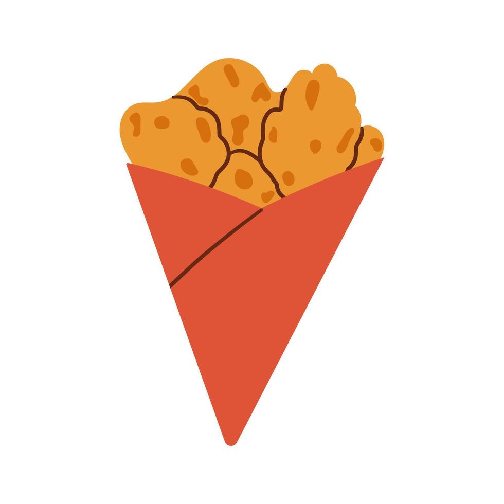 Cartoon chicken fast food. Delicious roasted whole chicken, tasty nugget and leg roasted snack, cafe takeaway and restaurant food. isolated set of chicken meat delicious illustration Top side vector