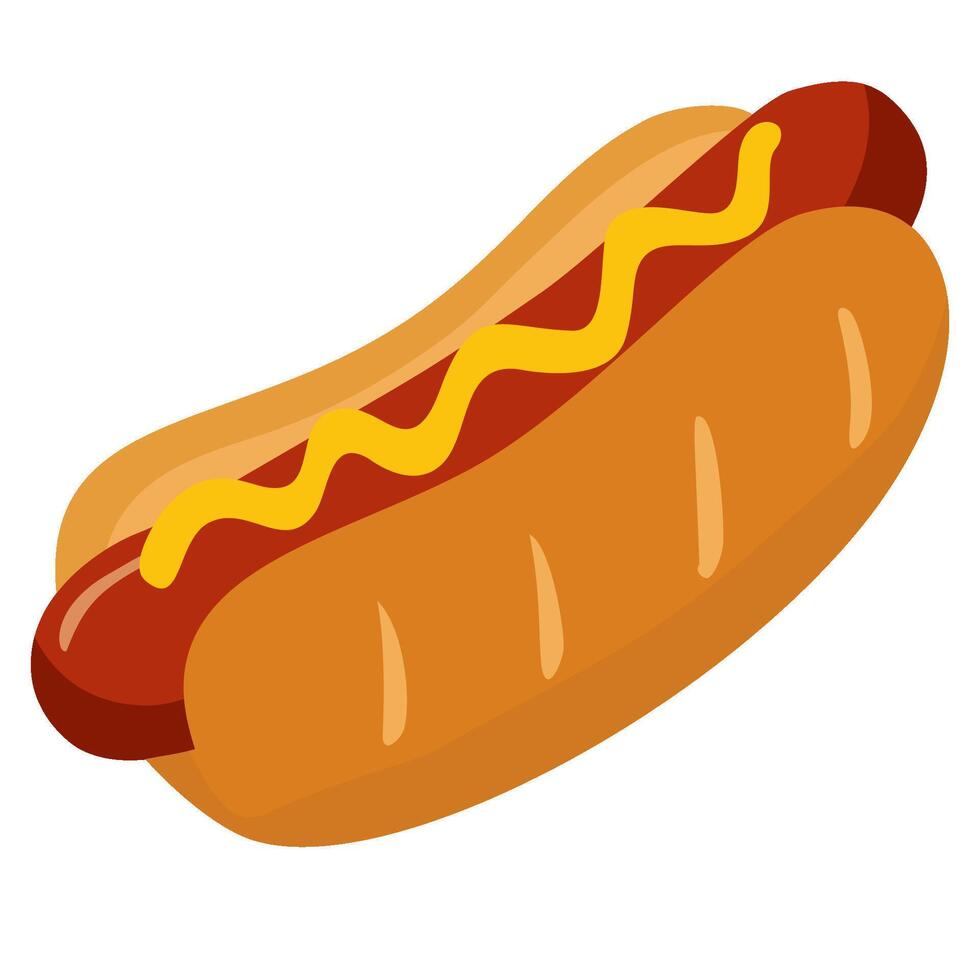 Classic Hot Dog with Mustard vector
