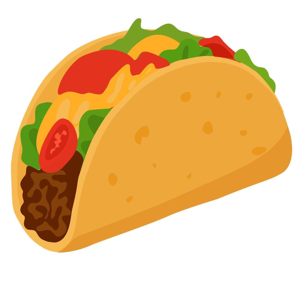 Mexican Taco with Filling vector