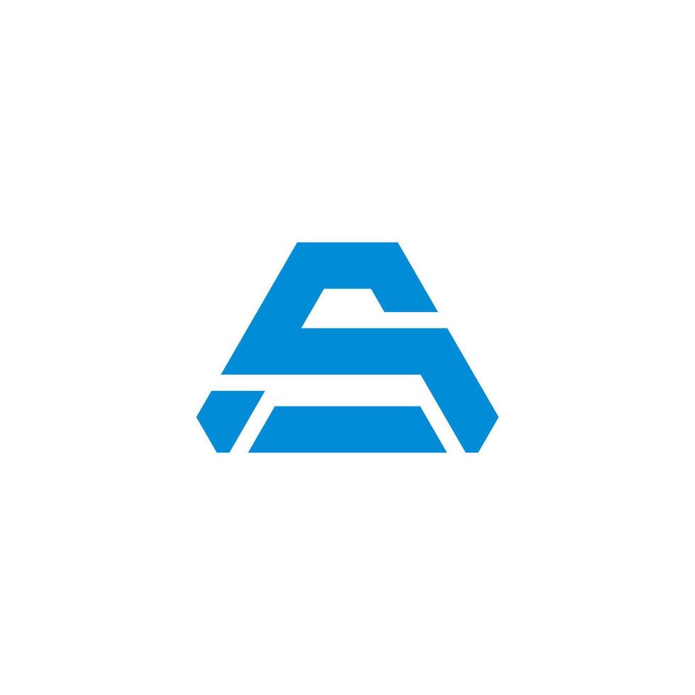 letters sa triangles simple geometric linked logo vector
