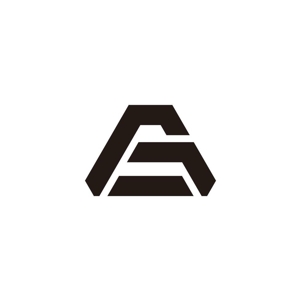letters ag triangles simple geometric linked logo vector