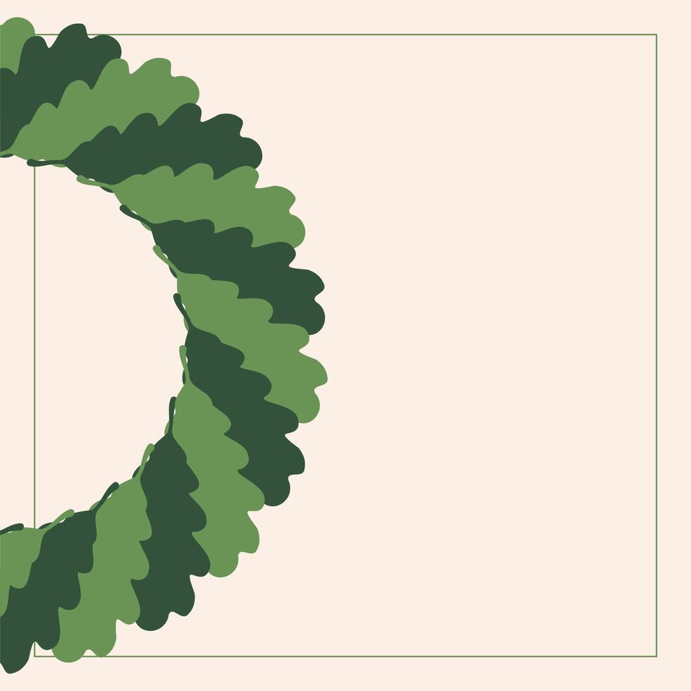 Ligo frame, oak wreath illustration, green oak leaves, ligo, midsummer vector