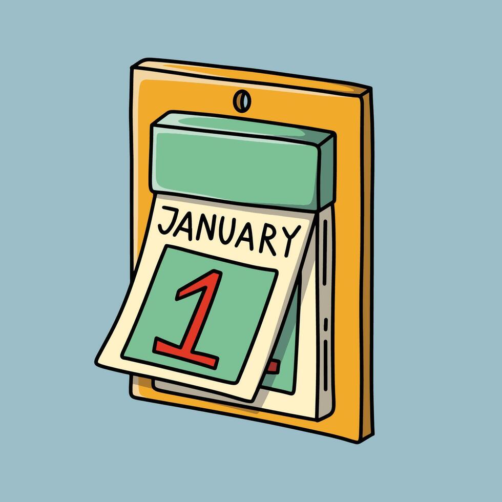 January 1st Calendar vector