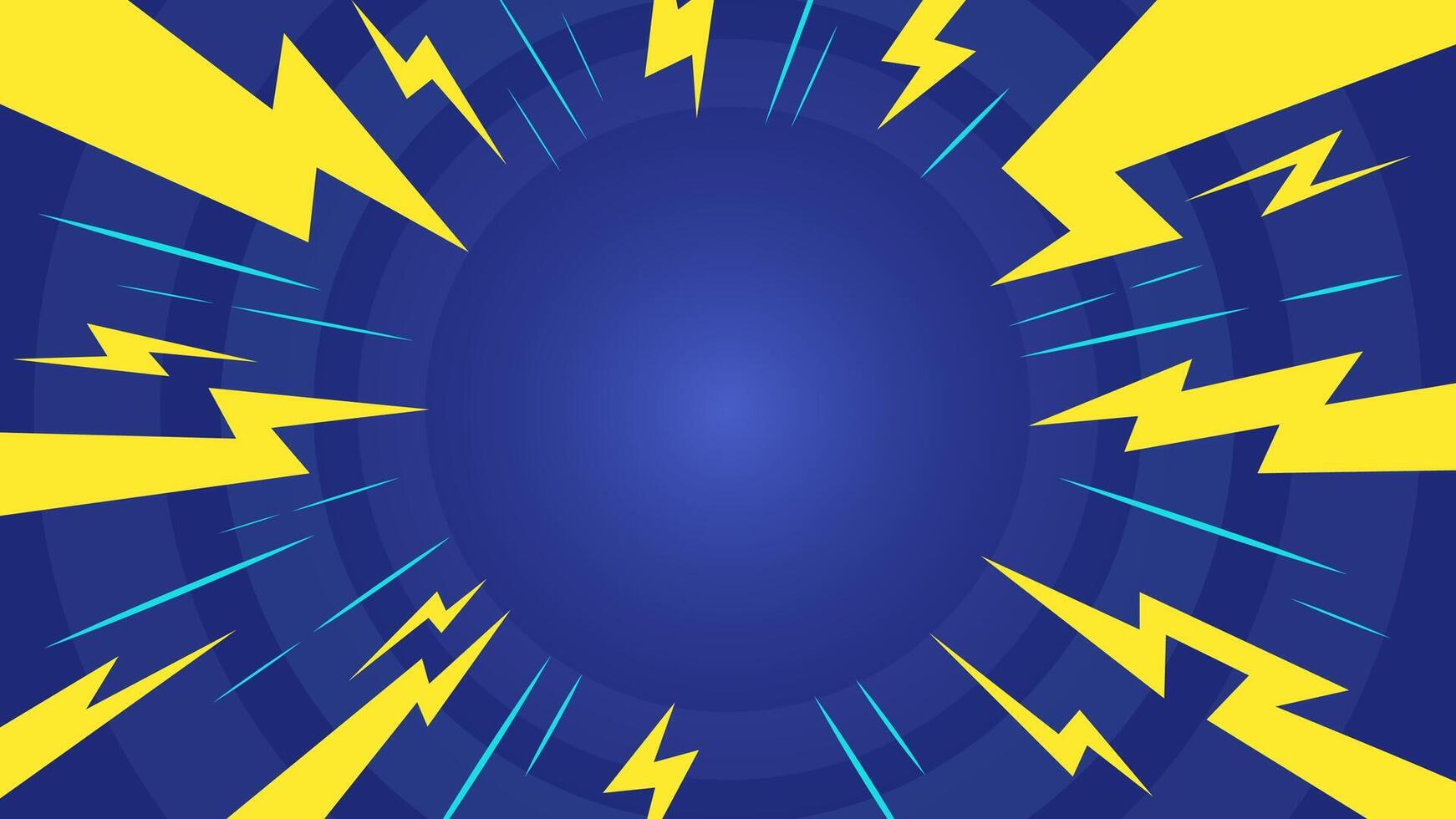 Blue background with flash for comic vector
