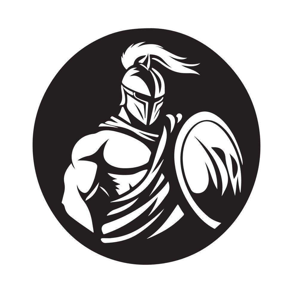 Ancient greek warrior in a helmet Image vector