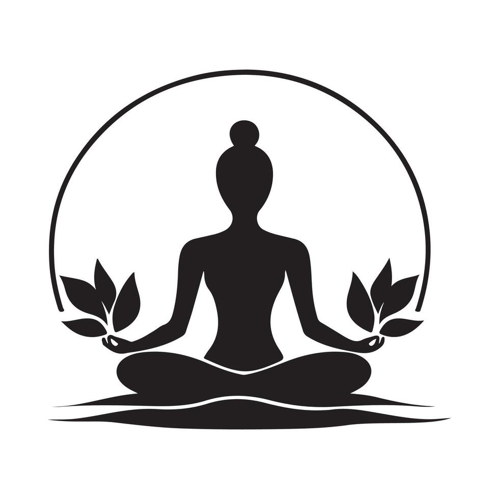 Meditation and Yoga Logo Design Graphic image isolated on white background vector