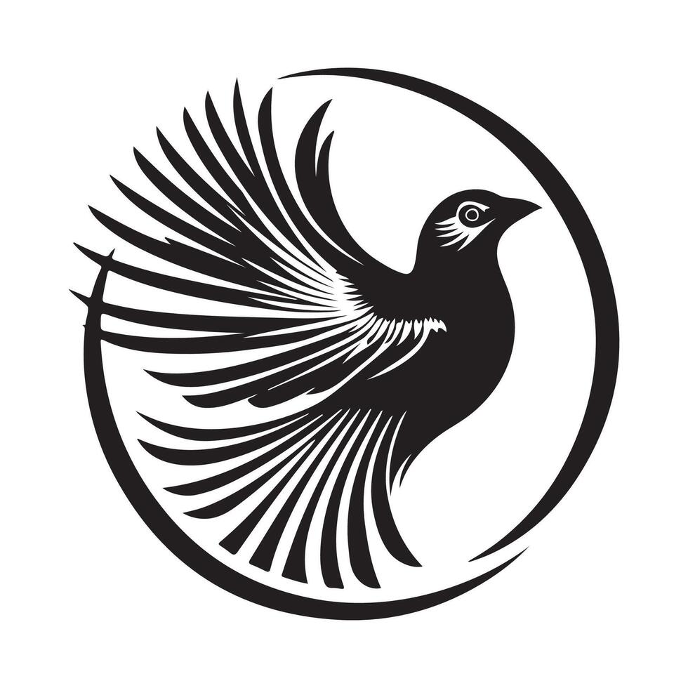 Circular Partridge Bird Logo Design image isolated on white background. vector