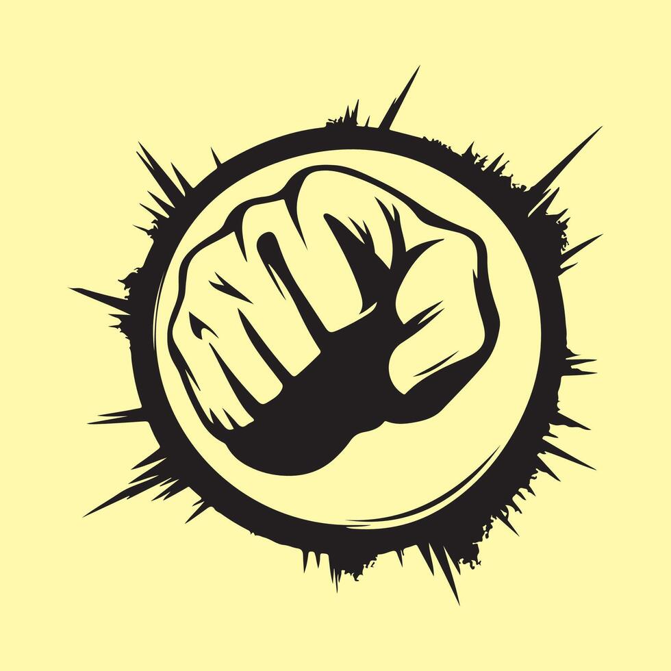 Punch logo design. Fist fight symbol image vector