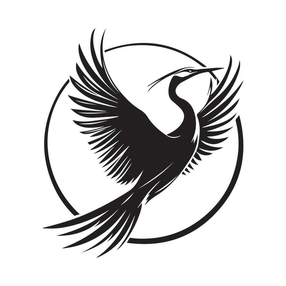 Heron Flying design Logo Image isolated on white background vector