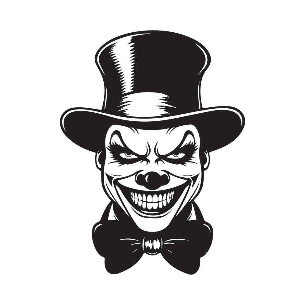Clown face with hat image isolated on white background vector